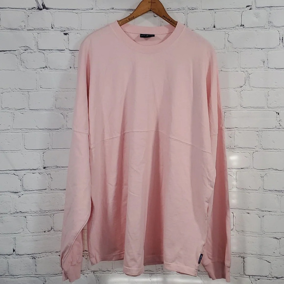SPIRIT JERSEY pink long sleeve oversized t-shirt XL NWOT - Picture 1 of 7
